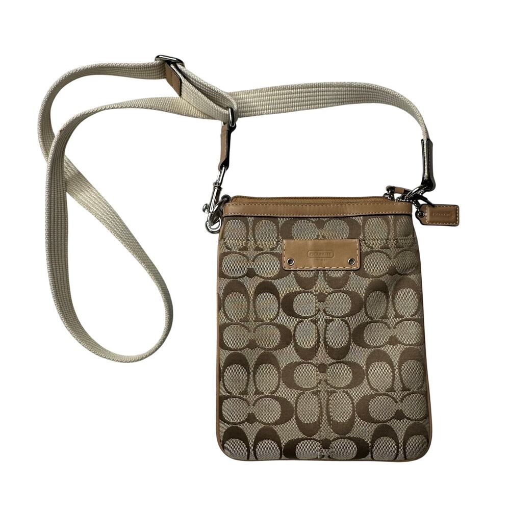 Coach Tan Signature Canvas Crossbody Bag